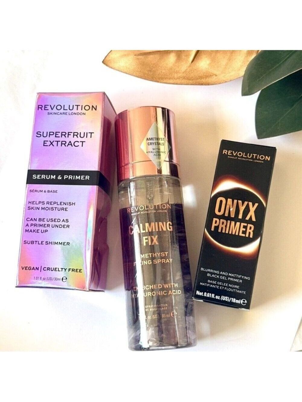 REVOLUTION Makeup 3-Piece Glow & Prep Bundle | NWT